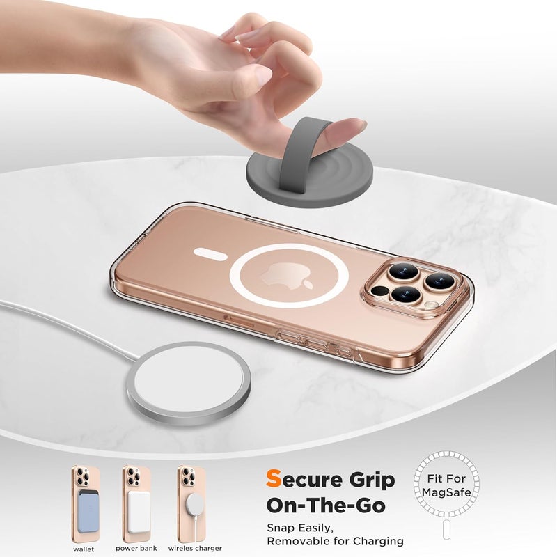 COFFKER Magnetic Phone Grip Ring Holder, Liquid Silicone Magnet Cell Phone Grip Finger Loop, Compatible with Magsafe, Back of Phone for iPhone 17/16/15/14/13/12 Series, Gray - Image 4